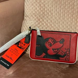 NWT Coach Disney Mickey Mouse x Keith Haring Small Wristlet